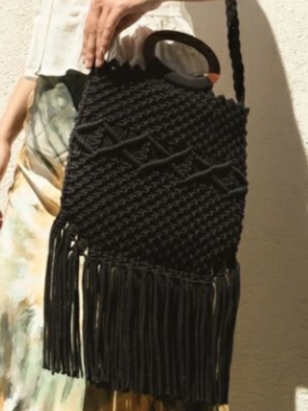 Danielle Nicole Macrame Bag in Black. New! - Picture 6 of 11